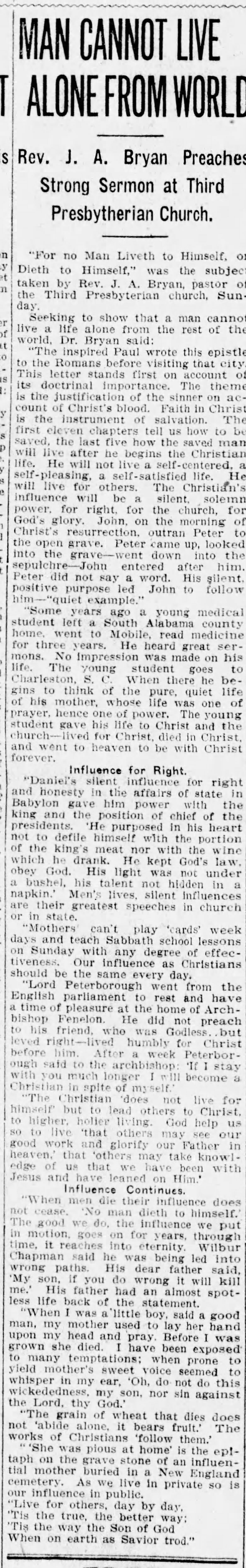 Man Cannot Live Alone From World